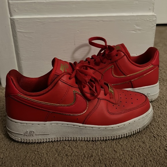 Red and Gold Air Force 1’s - Picture 2 of 6